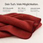 Preview: Musselin Schal Damen Rostrot 140 × 140 cm – Baumwollschal mit braunem Saum | OBERMUTTI