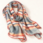 Preview: Seidenschal gestreift – Creme, Apricot, Rot & Marine – OBERMUTTI