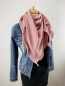 Preview: Schal aus Musselin in rosa mit weißem Saum