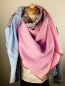 Preview: Schal aus Baumwollmusselin in hellblau, rosa und einer hellblauen Blumenwiese