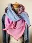 Preview: Schal aus Baumwollmusselin in hellblau, rosa und einer hellblauen Blumenwiese
