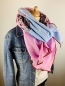 Preview: Schal aus Baumwollmusselin in hellblau, rosa und einer hellblauen Blumenwiese