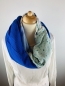 Preview: Schal aus Baumwollmusselin in hellblau, royalblau, weiß mit Eukalyptus und mint mit Glitzerflakes
