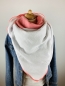 Preview: Schal aus Baumwollmusselin in grau mit Glitzer Flakes, apricot und weiß