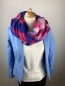 Preview: Schal aus Baumwollmusselin in pink, dunkelblauer, rosa Batik Optik und pinkem Saum