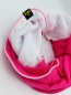 Mobile Preview: Schal aus Baumwollmusselin in pink und weiß mit Lochstickerei