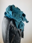 Preview: Schal aus Baumwollmusselin in petrol mit Leo Print