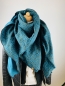 Preview: Schal aus Baumwollmusselin in petrol mit Leo Print