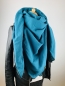 Preview: Schal aus Baumwollmusselin in petrol mit Leo Print