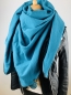 Preview: Schal aus Baumwollmusselin in petrol mit Leo Print