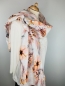 Preview: LEINEN Schal mit apricot farbenem Blumenprint