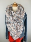 Preview: Schal aus Baumwollmusselin in Weiß mit floralem Print