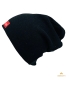 Preview: Hipster Beanie in der Farbe Schwarz mit Label "Chill mal"