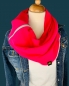 Preview: Schal aus Baumwolle in der Farbe Pink mit rosaner Gewebekante