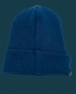 Preview: Hipster Beanie in der Farbe Dunkelblau mit grauem Label "Handle with Care"
