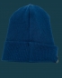 Preview: Hipster Beanie in der Farbe Dunkelblau mit grauem Label "Handle with Care"