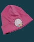 Preview: Hipster Beanie in der Farbe Rosa mit rosanen Label "Schwan"