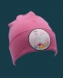 Preview: Hipster Beanie in der Farbe Rosa mit rosanen Label "Schwan"