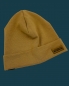 Preview: Hipster Beanie in der Farbe Cognac mit braunem Label "Glücklich"