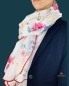 Preview: Schal aus Seide und Baumwolle in der Farbe Weiß mit Blumenprint