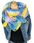 Preview: Schal aus Baumwolle im Batik Style in den Farben Hellblau, Gelb und Flieder
