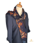 Preview: Schal aus Seide in den Farben Dunkelblau mit Muster