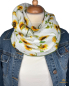 Preview: Schal aus Baumwolle in der Farbe weiß mit Sonneblumenprint