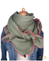 Preview: Schal aus Baumwolle in der Farbe Olivegrün
