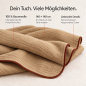 Preview: Beiger Large Fashion: 100 % Baumwolle, 140 × 140 cm, Rollsaum und abgerundete Ecken