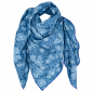 Preview: Schal aus Baumwolle in der Farbe Blau mit weißem Blumenmuster