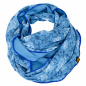 Preview: Schal aus Baumwolle in der Farbe Blau mit weißem Blumenmuster
