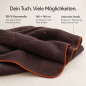 Preview: Produktinformationen: 100 % Baumwolle, 140 × 140 cm, Rollsaum in Rostorange