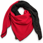 Preview: Dreifarbiger Large Fashion Musselin-Schal mit Rot im Vordergrund, Schwarz und Goldpunkten