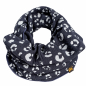 Preview: Schal aus Baumwolle in der Farbe Dunkelblau mit Leoparden Muster