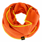 Preview: Schal aus Baumwollmusselin in orange mit neon gelbem Saum