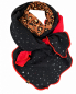 Preview: Schal aus Baumwolle in den Farben Schwarz Glitzerflakes, Braun Leoprint und Rot