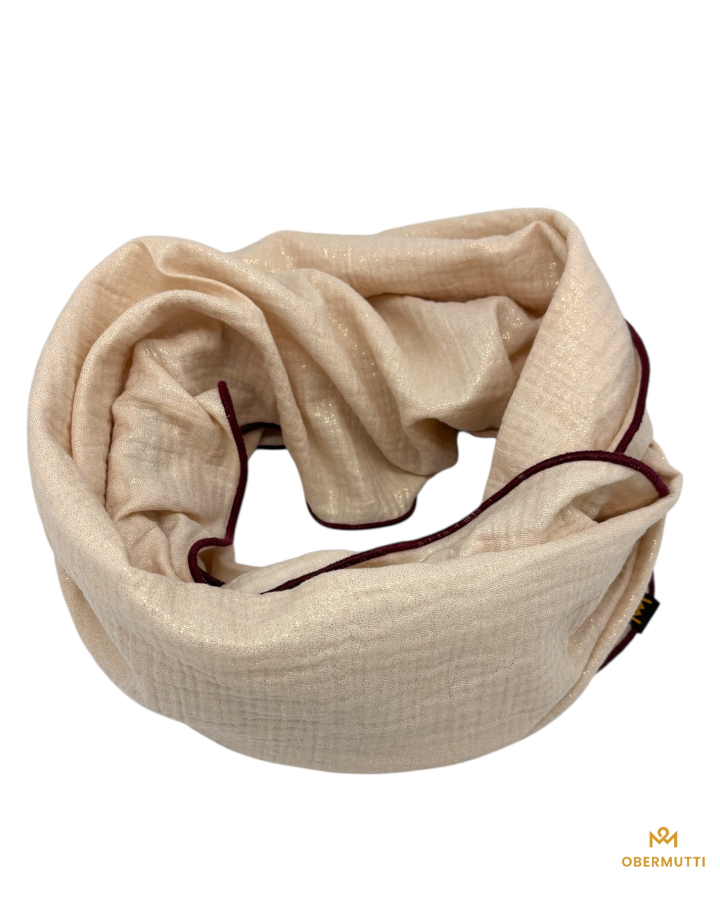 Schal aus Baumwolle in der Farbe beige schimmernd