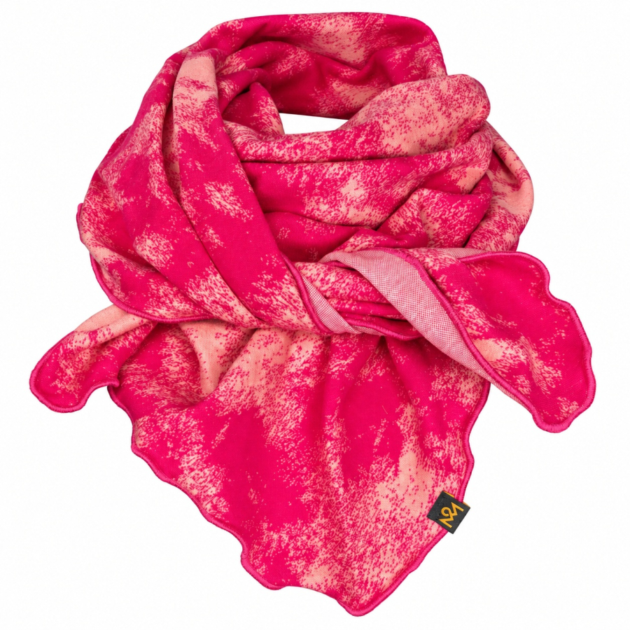 Schal aus Baumwolle Pink mit Batik Muster