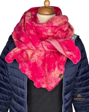 Schal aus Baumwolle Pink mit Batik Muster