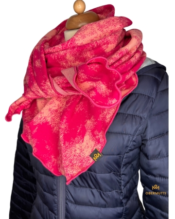 Schal aus Baumwolle Pink mit Batik Muster