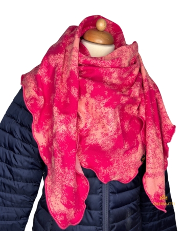 Schal aus Baumwolle Pink mit Batik Muster