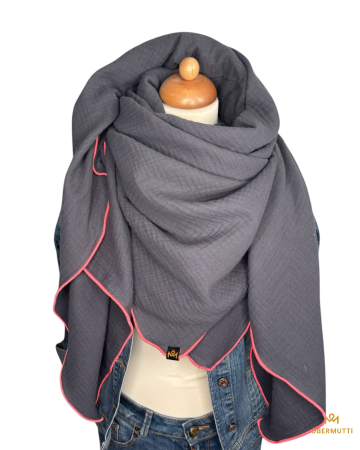 Schal aus Baumwolle in der Farbe Anthrazit