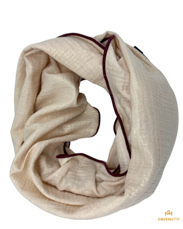 Schal aus Baumwolle in der Farbe beige schimmernd