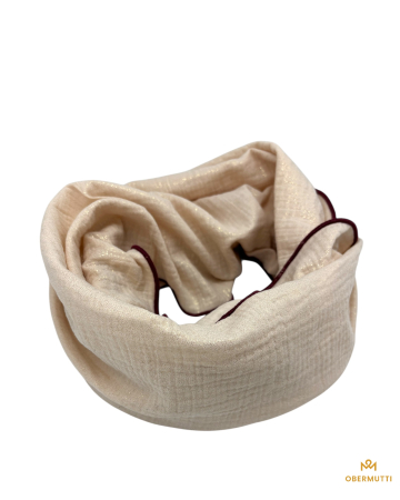 Schal aus Baumwolle in der Farbe beige schimmernd