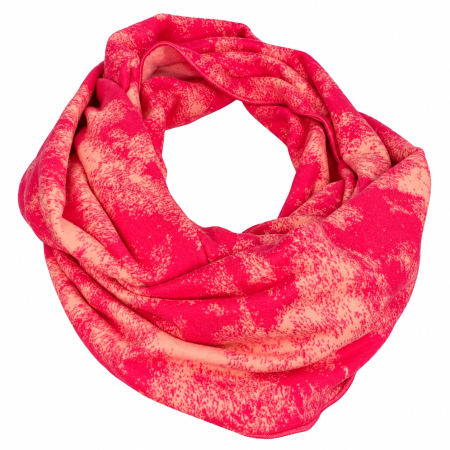 Schal aus Baumwolljaquard in den Farben Pink und Apricot im Batikmuster