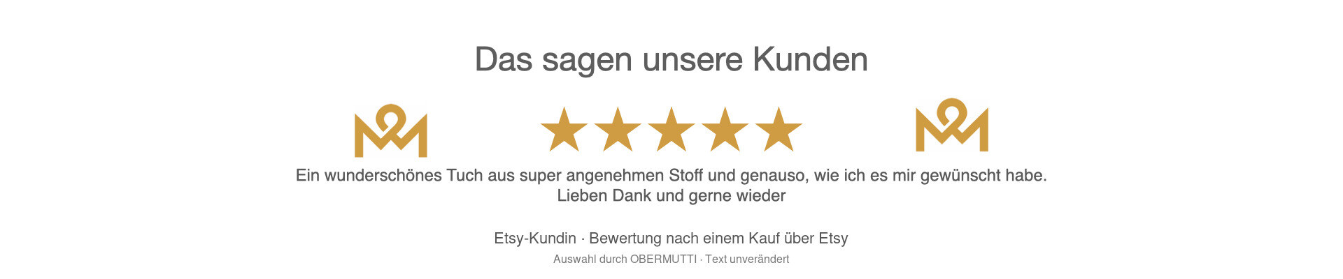 Etsy-Kundenstimme: Wunderschönes Tuch aus angenehmem Stoff, genau wie gewünscht.