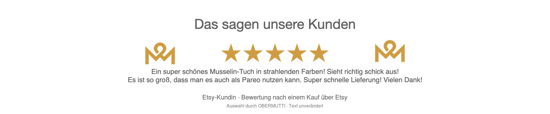 Etsy-Kundenstimme: Schönes Musselin-Tuch in strahlenden Farben, auch als Pareo.