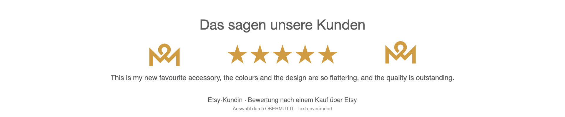 Etsy-Kundenstimme: Schmeichelnde Farben, schönes Design und hervorragende Qualität.